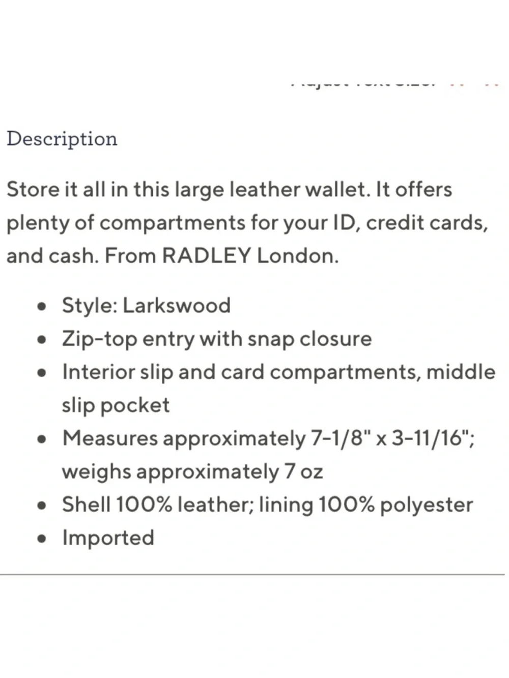 NWOT RADLEY Large Larkswood Tab Bifold Wallet